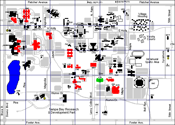 Campus Map of University of South Florida